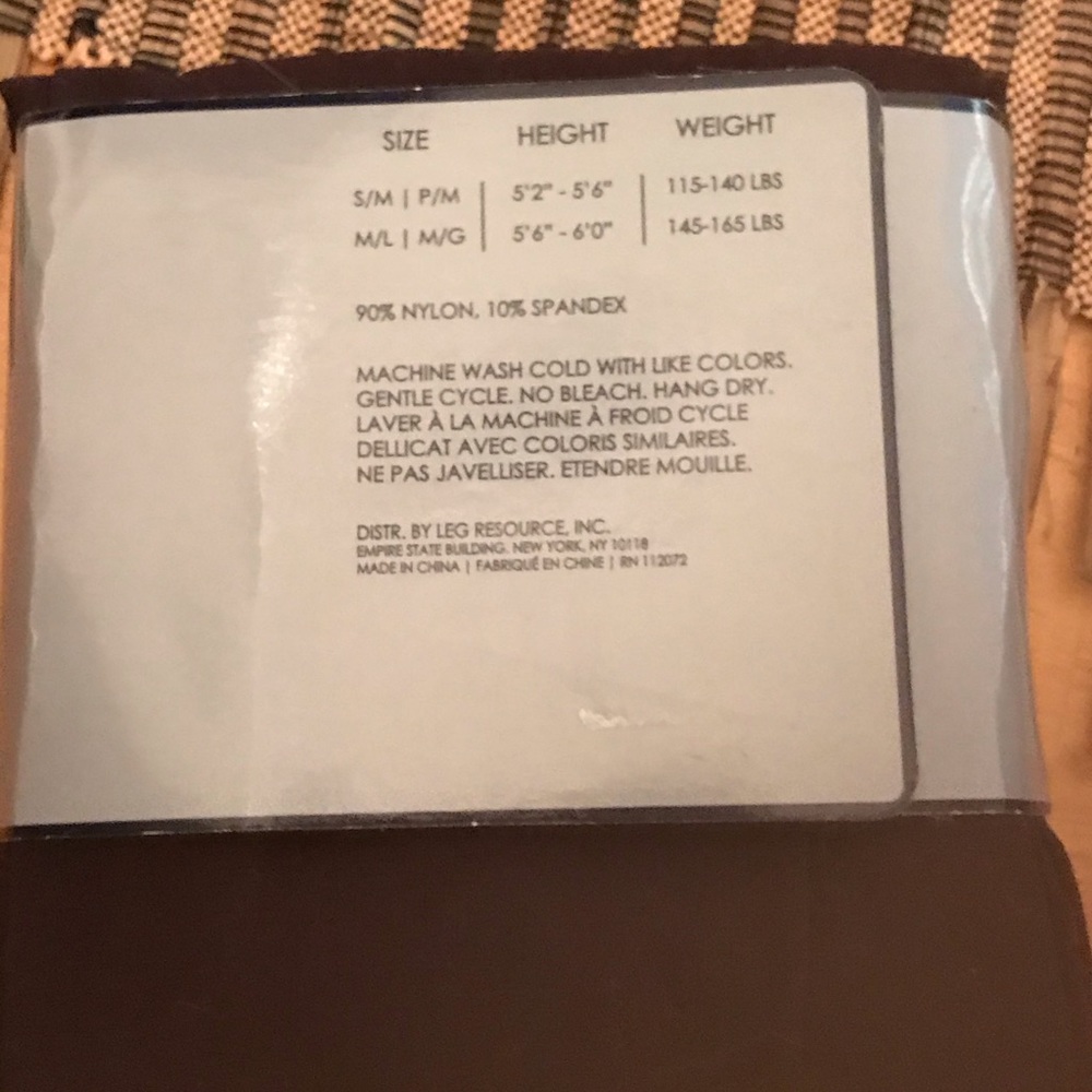 Anne Klein tights dark chocolate brown M/L 2 PAIRS